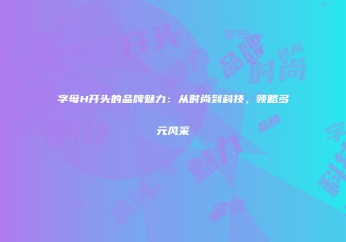 字母H开头的品牌魅力：从时尚到科技，领略多元风采