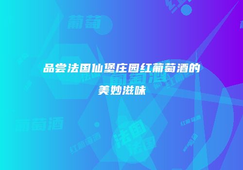 品尝法国仙堡庄园红葡萄酒的美妙滋味