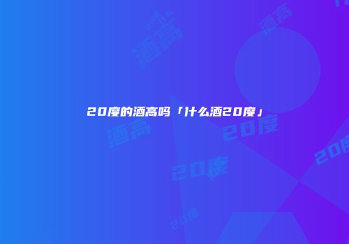 20度的酒高吗「什么酒20度」