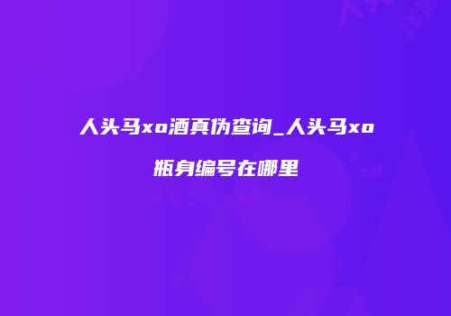 人头马xo酒真伪查询_人头马xo瓶身编号在哪里