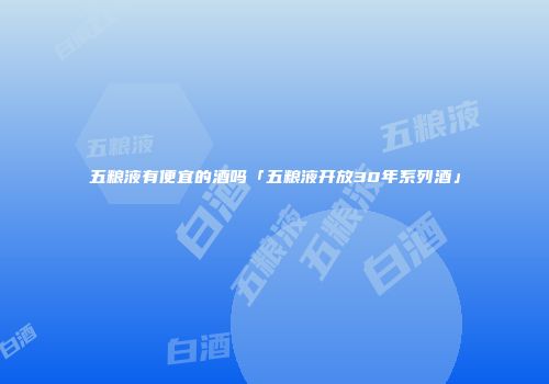 五粮液有便宜的酒吗「五粮液开放30年系列酒」
