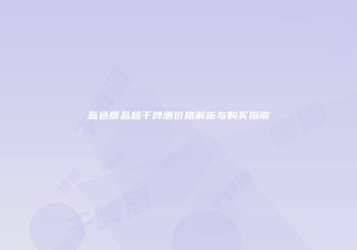 蓝色精品超干啤酒价格解析与购买指南