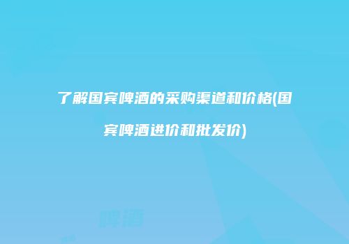 了解国宾啤酒的采购渠道和价格(国宾啤酒进价和批发价)