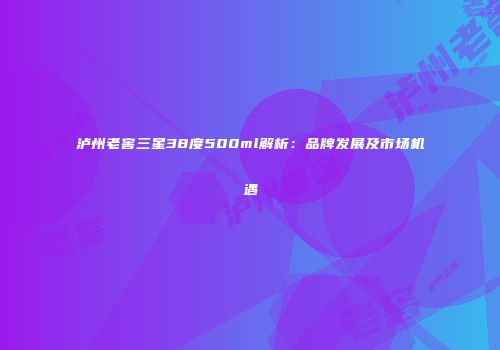 泸州老窖三星38度500ml解析：品牌发展及市场机遇