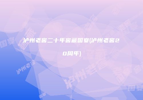 泸州老窖二十年窖藏国宴(泸州老窖20周年)