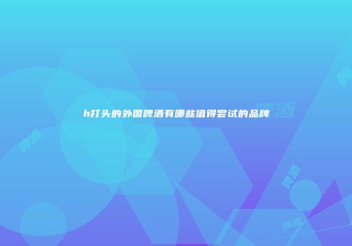 h打头的外国啤酒有哪些值得尝试的品牌