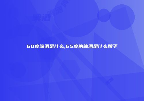 60度啤酒是什么,65度的啤酒是什么牌子