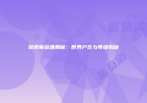 探索葡萄酒奥秘：世界产区与等级揭秘