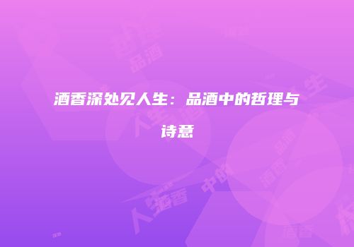 酒香深处见人生：品酒中的哲理与诗意