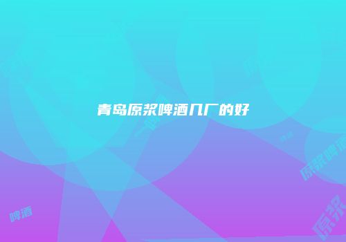 青岛原浆啤酒几厂的好