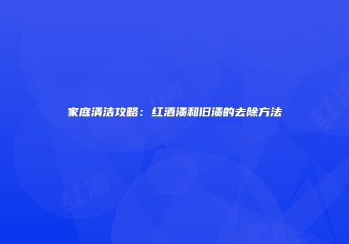 家庭清洁攻略：红酒渍和旧渍的去除方法