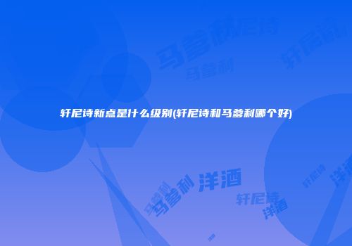 轩尼诗新点是什么级别(轩尼诗和马爹利哪个好)