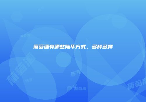 葡萄酒有哪些陈年方式，多种多样