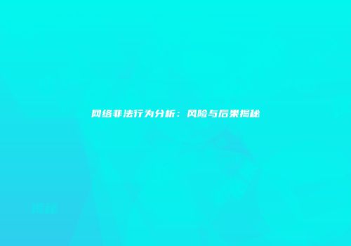网络非法行为分析：风险与后果揭秘