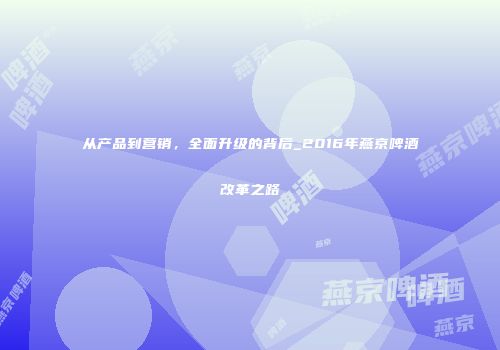 从产品到营销，全面升级的背后_2016年燕京啤酒改革之路