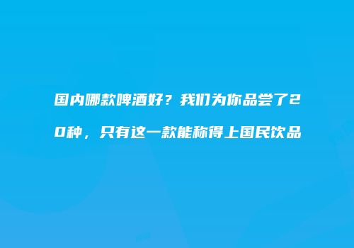 国内哪款啤酒好？我们为你品尝了20种，只有这一款能称得上国民饮品