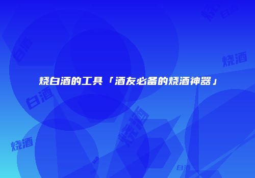 烧白酒的工具「酒友必备的烧酒神器」