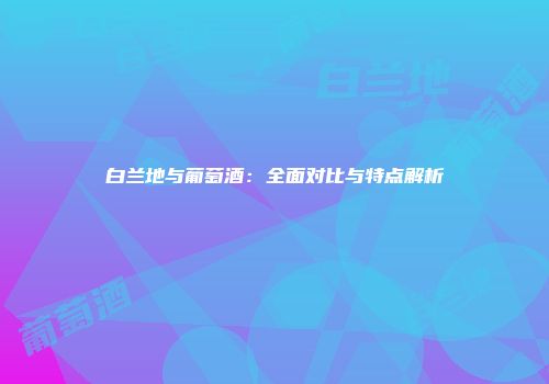 白兰地与葡萄酒：全面对比与特点解析