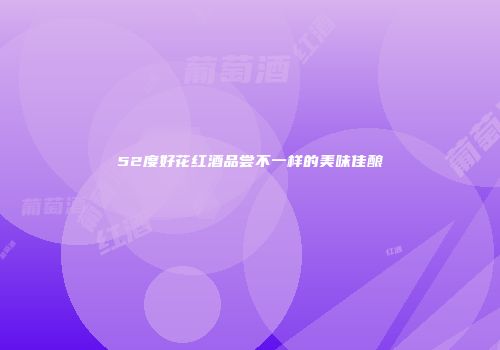 52度好花红酒品尝不一样的美味佳酿