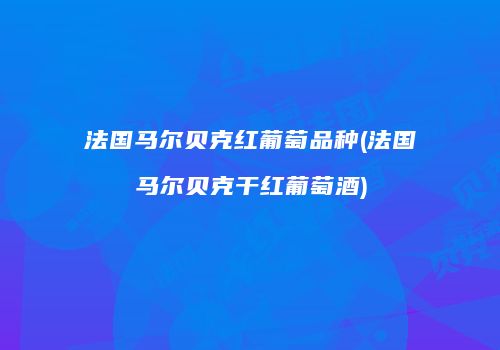 法国马尔贝克红葡萄品种(法国马尔贝克干红葡萄酒)