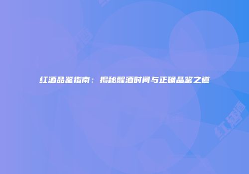红酒品鉴指南：揭秘醒酒时间与正确品鉴之道