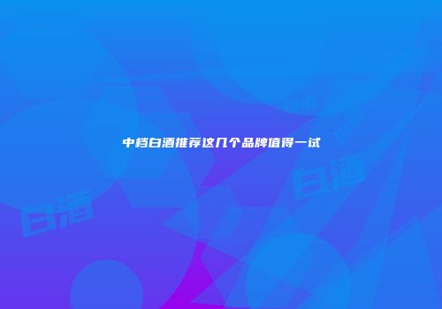 中档白酒推荐这几个品牌值得一试