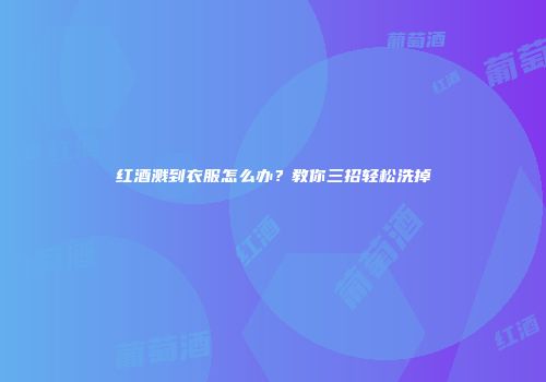 红酒溅到衣服怎么办？教你三招轻松洗掉