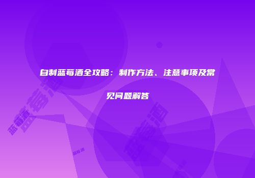 自制蓝莓酒全攻略：制作方法、注意事项及常见问题解答
