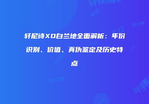 轩尼诗XO白兰地全面解析：年份识别、价值、真伪鉴定及历史特点