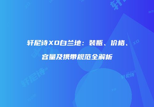 轩尼诗XO白兰地：装瓶、价格、容量及携带规范全解析