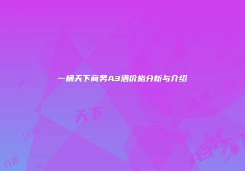 一桶天下商务A3酒价格分析与介绍