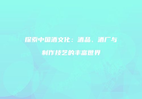 探索中国酒文化：酒品、酒厂与制作技艺的丰富世界