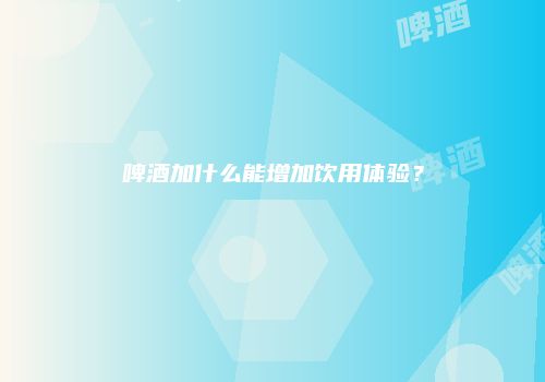 啤酒加什么能增加饮用体验？