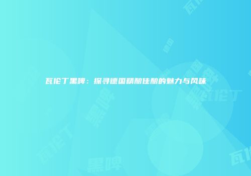 瓦伦丁黑啤：探寻德国精酿佳酿的魅力与风味