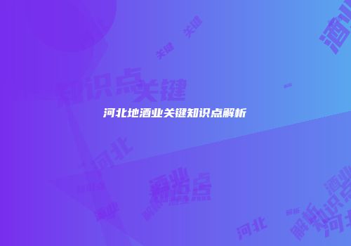 河北地酒业关键知识点解析