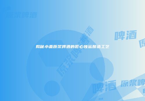 揭秘小麦原浆啤酒的匠心独运酿造工艺