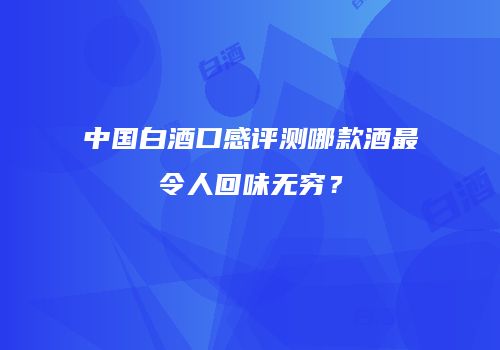 中国白酒口感评测哪款酒最令人回味无穷？