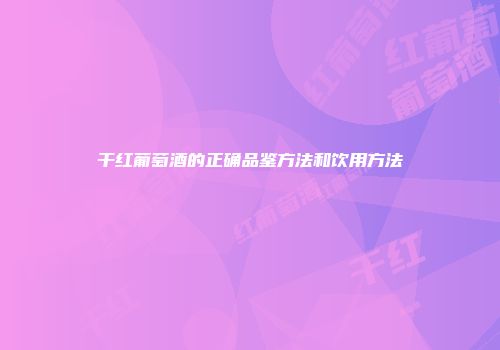 干红葡萄酒的正确品鉴方法和饮用方法