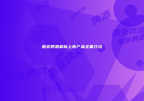 燕京啤酒最新上市产品全面介绍