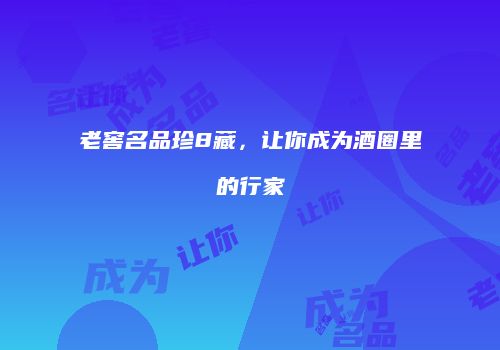 老窖名品珍8藏，让你成为酒圈里的行家