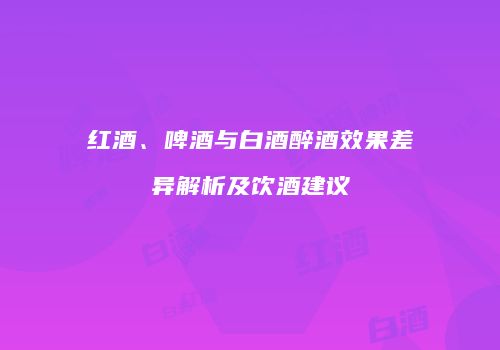 红酒、啤酒与白酒醉酒效果差异解析及饮酒建议