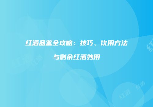 红酒品鉴全攻略：技巧、饮用方法与剩余红酒妙用