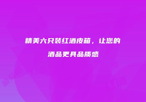 精美六只装红酒皮箱，让您的酒品更具品质感