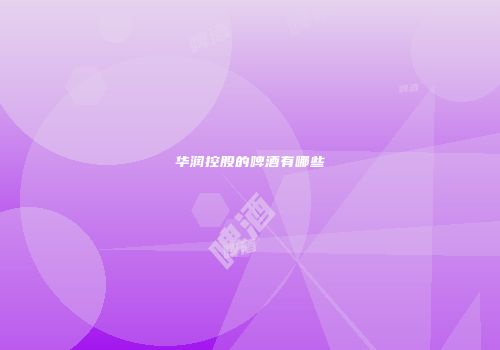 华润控股的啤酒有哪些