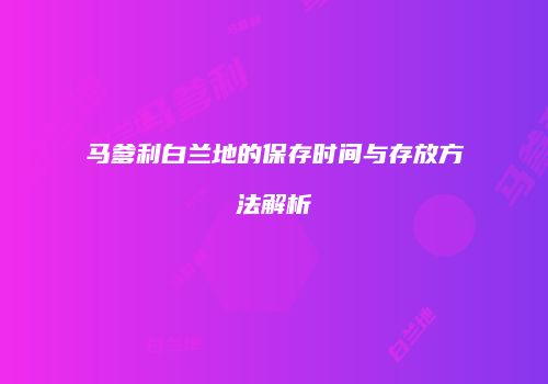 马爹利白兰地的保存时间与存放方法解析