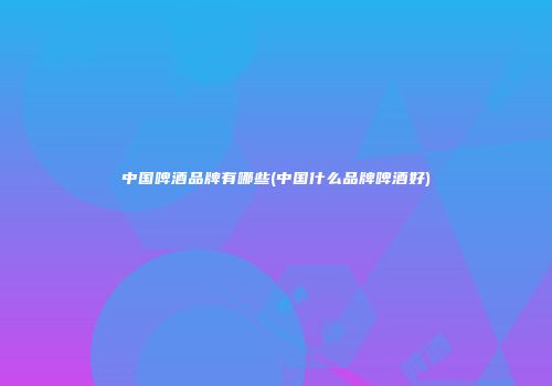 中国啤酒品牌有哪些(中国什么品牌啤酒好)