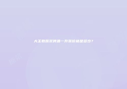 大主教原浆啤酒一升装价格是多少？