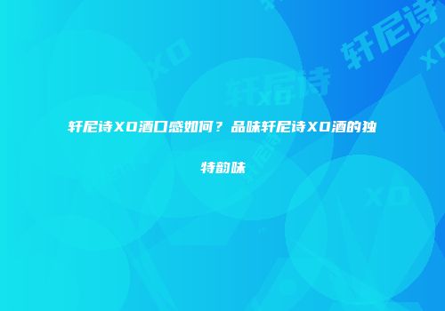 轩尼诗XO酒口感如何？品味轩尼诗XO酒的独特韵味