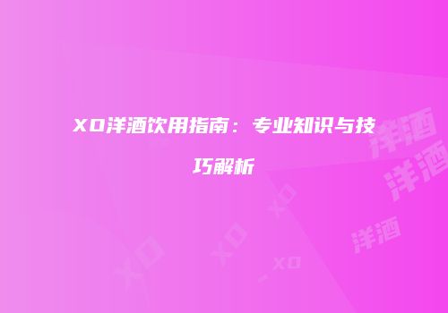 XO洋酒饮用指南：专业知识与技巧解析