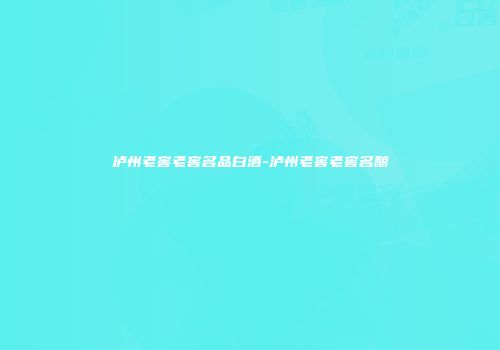 泸州老窖老窖名品白酒-泸州老窖老窖名酿